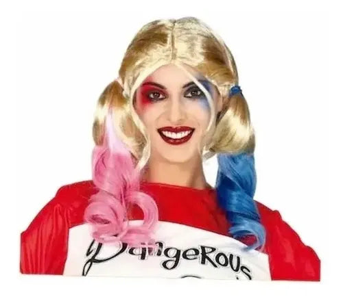 Peluca Halloween Harley Quinn Escuadrón Suicida