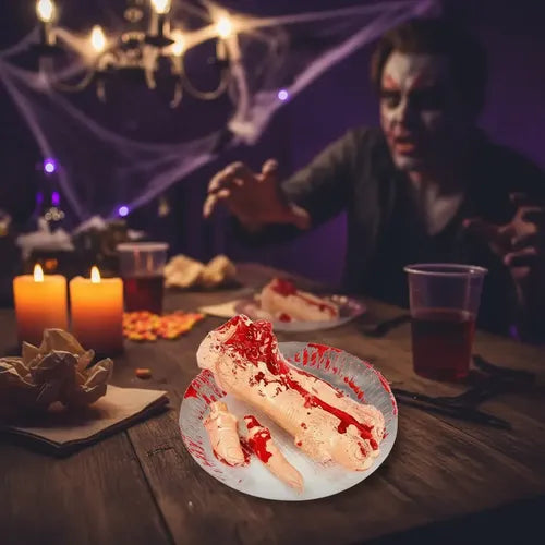 Bandeja Pie Y Dedos Decoración Halloween Broma Gore Pie Y Dedos