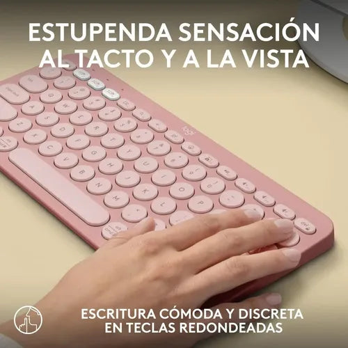 Teclado Bluetooth Logitech Pebble Keys 2 K380s Qwerty Teclado Rosado Idioma Español