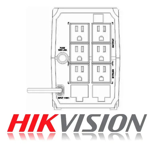Ups Interactiva Hikvision Back-up Capacidad 1000va/600w 220v Negro