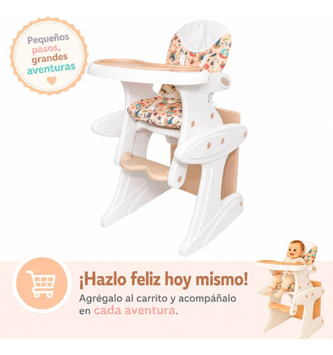 Silla De Comer Bebé 4 En 1 Reclinable Mesa Silla Infantil Silla 4 En 1 Blanco