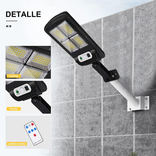 Pack 4 Focos Farol Solar Led Con Sensor De Movimiento Negro Blanco