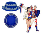 Sombrero Gorro Caporal Danzas Tradicionales Y Fiestas Patria Azul Estandar Lisa