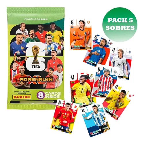 Pack 5 Sobres Fifa World Cup Adrenalyn Xl 2026 Panini Adrenalyn