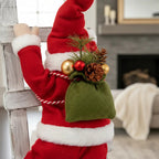 Muñeco Santa Escalador Animatronic Decoracion Navidad 70 Cm Rojo
