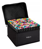 Set De Plumones 168 Marcadores Doble Punta Con Estuche