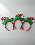 Pack 3 Cintillos Elfo Duende Fiestas Celebraciones Navideñas Verde