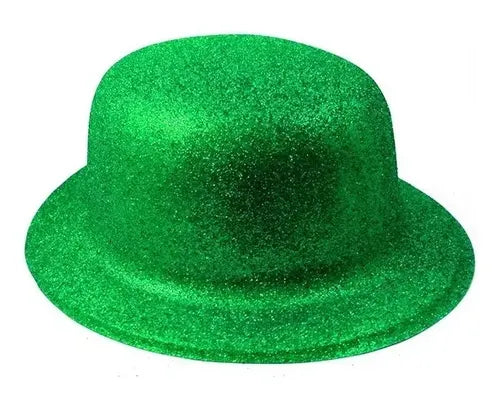 12 Gorros Chaplin Escarchado Fiestas Celebraciones Hora Loca Surtido