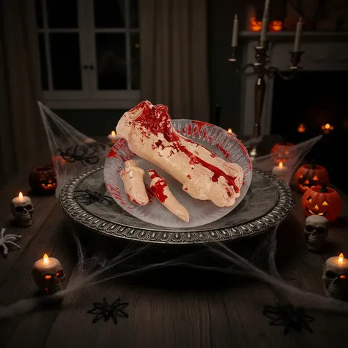 Bandeja Pie Y Dedos Decoración Halloween Broma Gore Pie Y Dedos