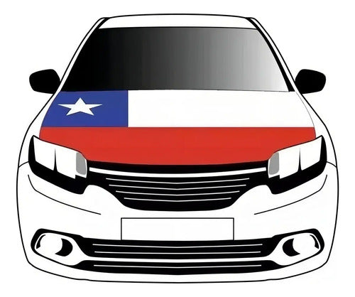Funda Cubre Capot Auto Mtm Bandera Chilena Universal 1.16x1.15m