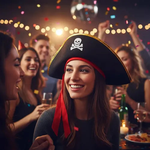Sombrero Capitan Pirata Corsario Halloween Cosplay Fiestas Negro