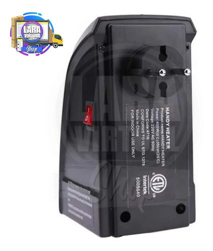 Calefactor Eléctrico Portátil 400w Para 220v Practico Eficaz Negro