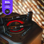 Pack 2 Micrófonos Blik Inalámbricos Con Receptor Karaoke Negro