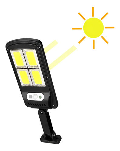 Foco Estilo Farol Solar Led Con Sensor De Movimiento Negro Blanco