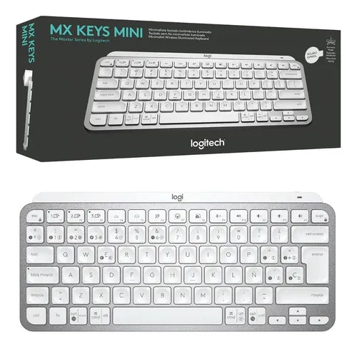 Teclado Logitech Mx Keys Mini Inalambrico Recargable Usb-c Gris Pálido Español