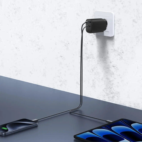 Cargador Master-g Carga Rapida 45w Multipuerto + Cable Usb-c Negro