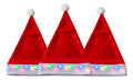 Pack 3 Gorros Luces Led Viejito Pascuero Fiestas Navideñas Rojo