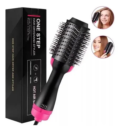 Cepillo Alisador Secador One Step Ion Modelo Nv-7211 Rosa