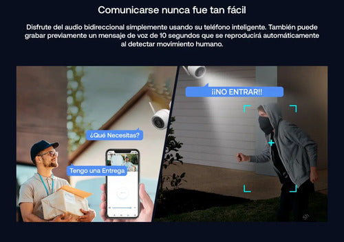 Camara Wifi Ip Ezviz H3c 2k+ Colorvu Exterior Ip67 Microsd Blanco