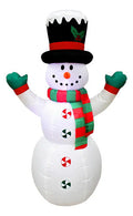 Muñeco Inflable Nieve Led Decoración Navidad 240cm Blanco