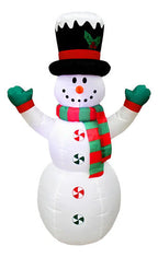 Muñeco Inflable Nieve Led Decoración Navidad 240cm Blanco