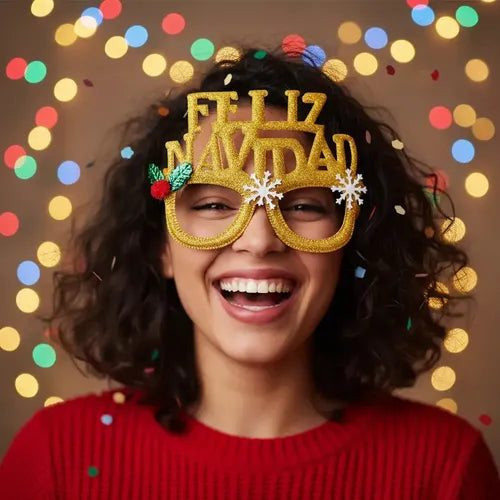 Pack 12 Lentes Anteojos Surtido Fiestas Celebracion Navideña Surtido Feliz Navidad