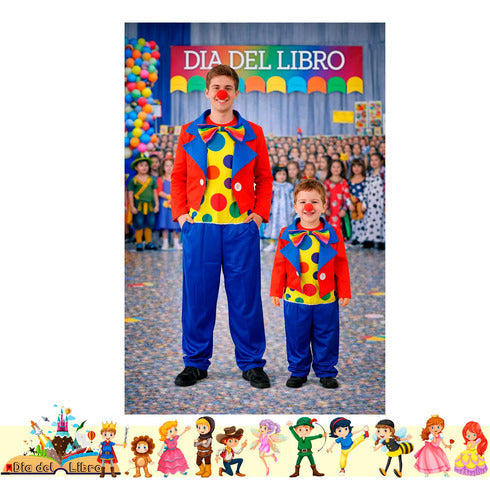 Disfraz Payaso Cuentos Infantiles Dia Del Libro Halloween Colorido