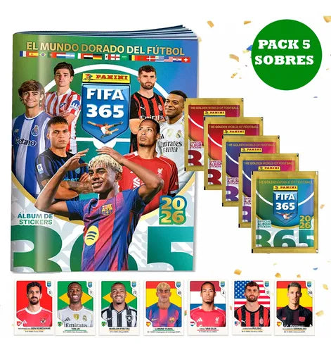 Pack Album + 5 Sobres Fifa 365 2026 Panini Original