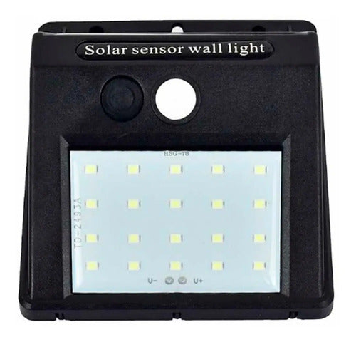 Lámpara Solar Led 20w Con Sensor De Movimiento Para Hogar Negro