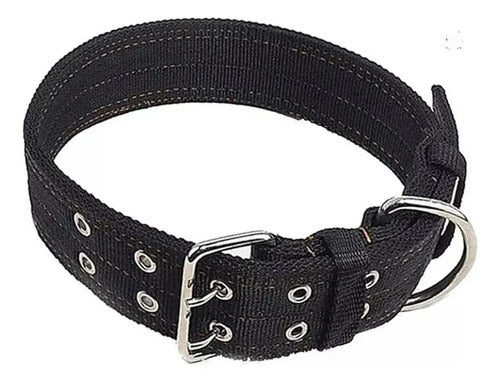 Collar De Lona Para Grandes Mascotas 65cm Maxima Resistencia Negro