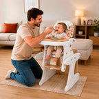 Silla De Comer Bebé 4 En 1 Reclinable Mesa Silla Infantil Silla 4 En 1 Blanco