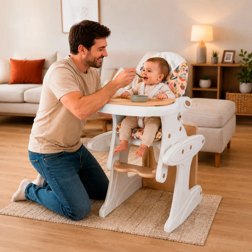 Silla De Comer Bebé 4 En 1 Reclinable Mesa Silla Infantil Silla 4 En 1 Blanco