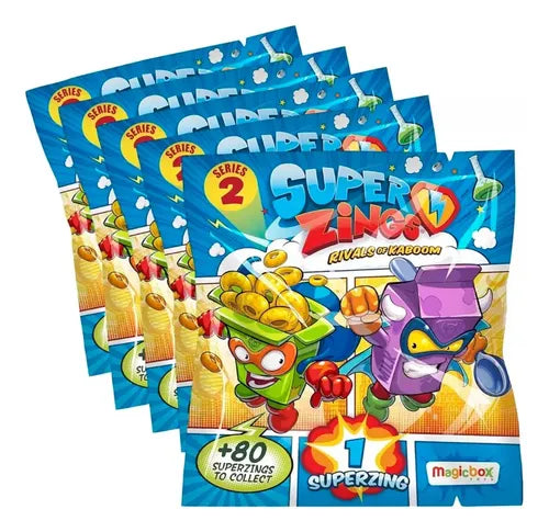 Super Zings Pack 5 Sobres Serie 2 + Botella Serie 3 Original
