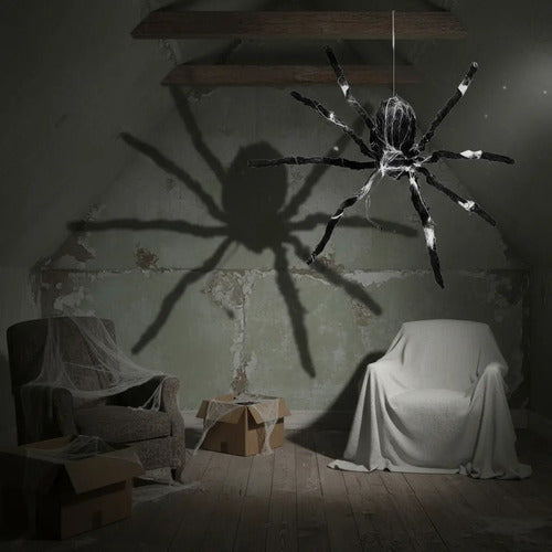 Araña Colgante Animatronics Halloween Decoración Miedo/broma Negro