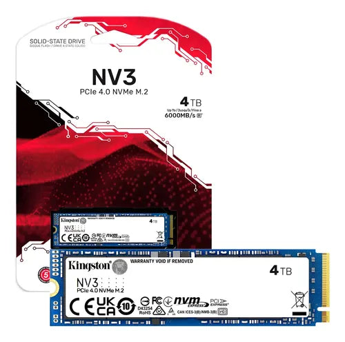 Disco Solido Ssd Interno Kingston Nv3 4tb M.2 Pcie 4.0 Nvme Azul