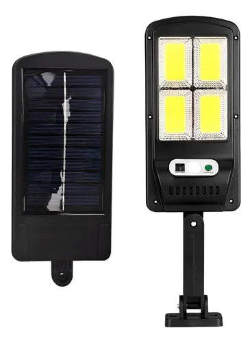 Foco Estilo Farol Solar Led Con Sensor De Movimiento Negro Blanco