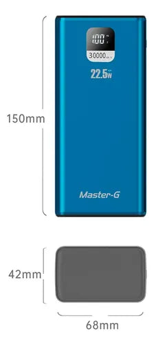 Cargador Portatil Bateria Power Bank Master-g 30000mah 22.5w Azul