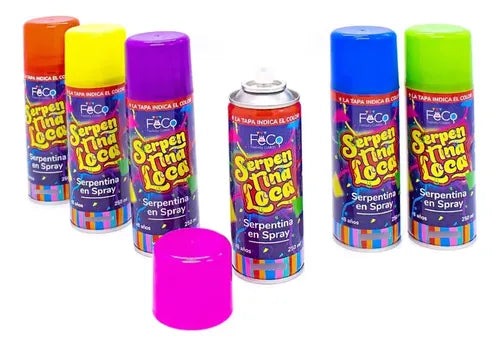 48 Serpentina Spray Divertido Fiestas 250ml