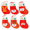 6 Mini Botas Calcetin Dulcero Adorno Navidad Diseños Surtido Rojo Surtido