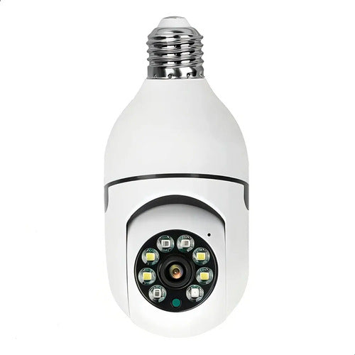 Camara Foco De Seguridad Panoramica Ip Wifi Vision Nocturna Blanco