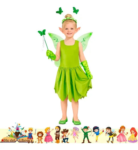 Disfraz Vestido Hada Cuento Infantil Dia Del Libro Halloween Verde