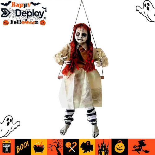 Muñeca Poseida En Columpio  Animatronic Decoracion Halloween