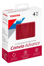 Disco Duro Externo Toshiba Canvio Advance 4tb Usb 3.0 Portátil Rojo Hdtca40xr3ca
