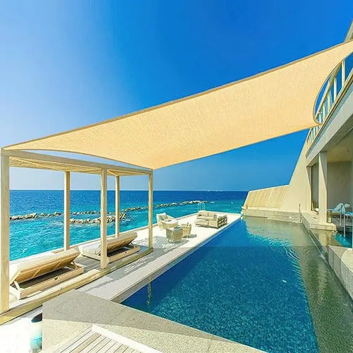 Toldo Vela Sombra Triangular 3.5 X 3.5 Mts Proteccion Uv Beige