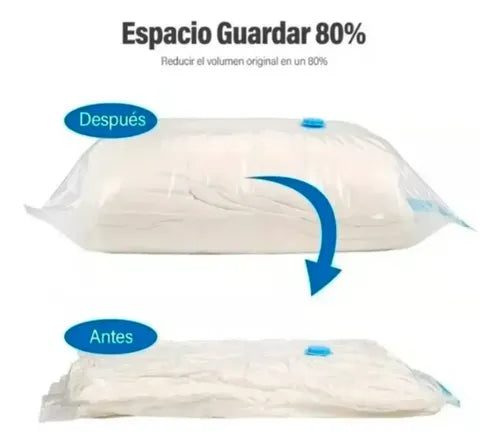 Pack 5 Bolsas Al Vacio Para Comprimir Oganizar+ Bomba Manual