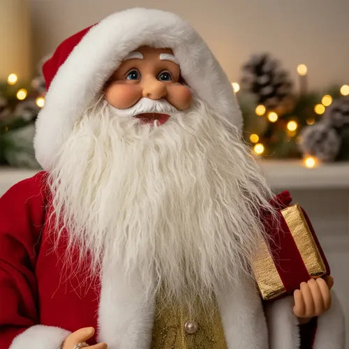 Muñeco Santa Con Campana Animatronic Dcoracion Navidad 115cm Rojo