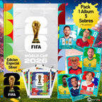Pack Album Tapa Dura Plateado + 5 Sobres Fifa World Cup 2026