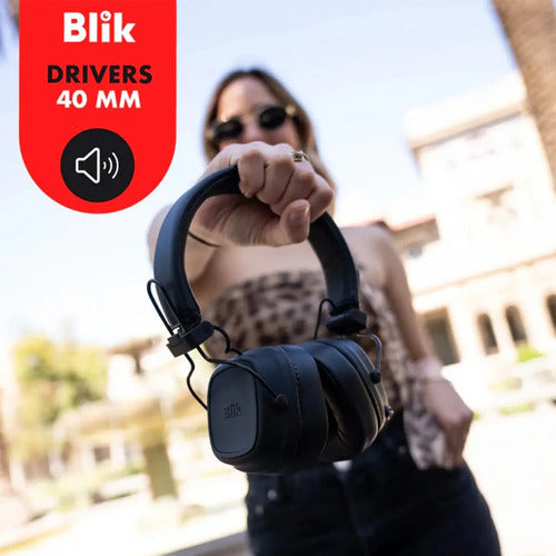 Audifonos Inalambricos Blik Feel250 Bt 5.4 Bateria 20 Hrs Negro