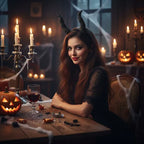 Cintillo Diablita Diadema Cuernos Disfraz Cosplay Halloween Negro