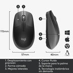 Mouse Inalambrico Logitech M190 Gris Full Size Gris Marengo